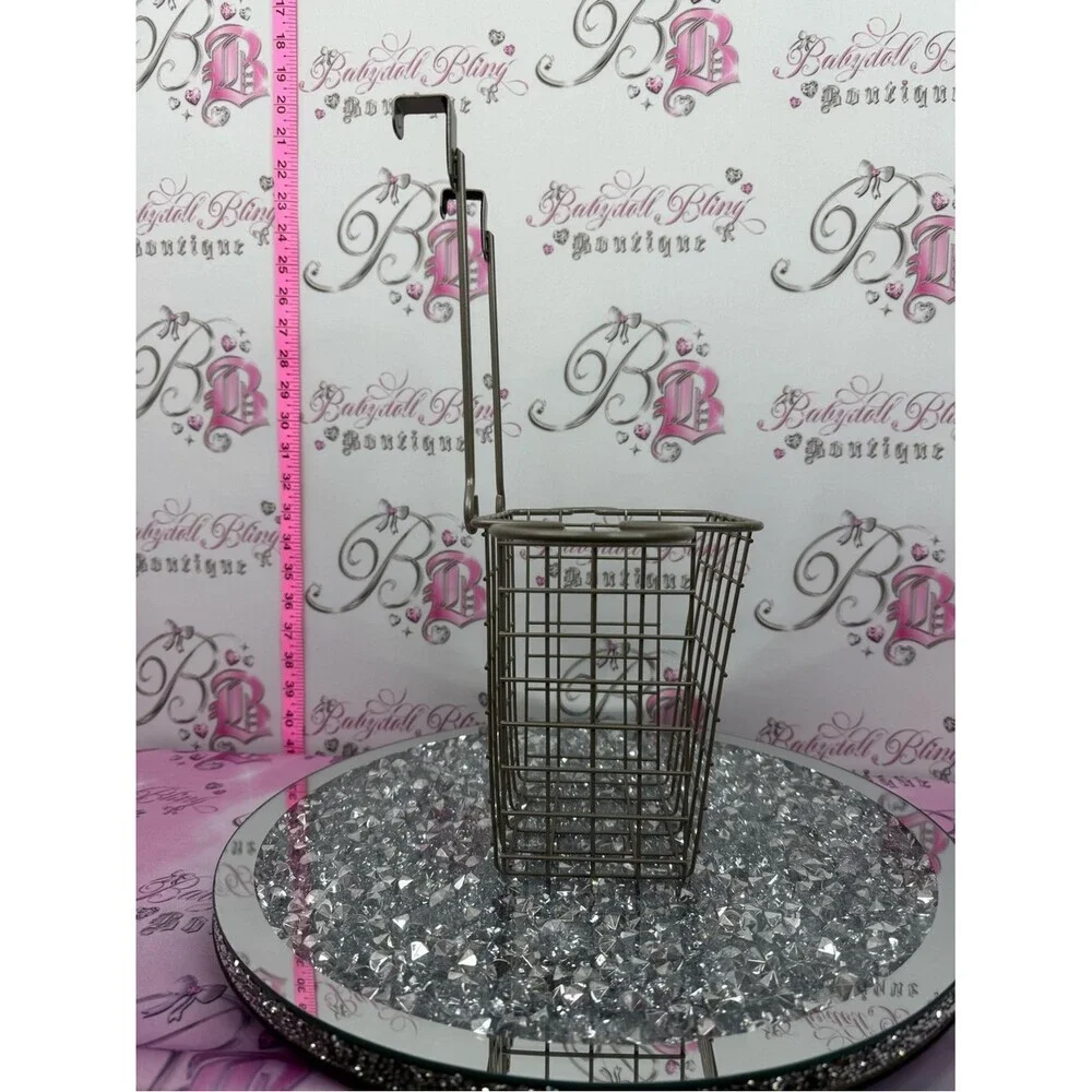 Hair tools basket storage cabinet hanging interior or exterior storage